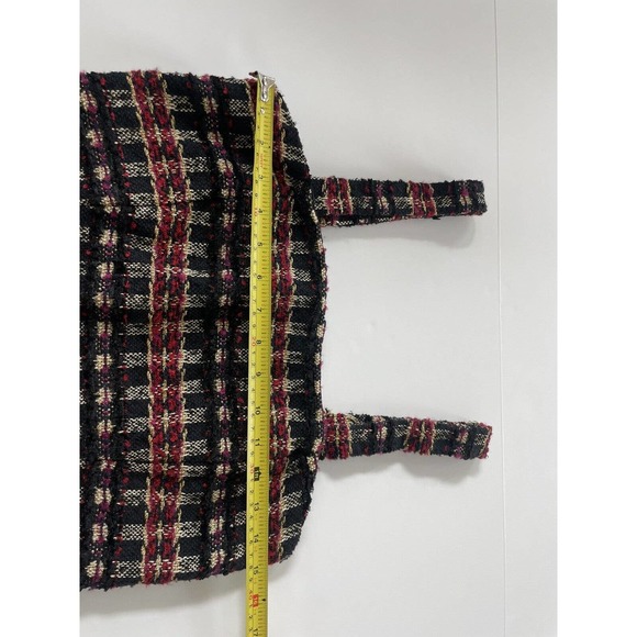 House of Harlow 1960 Boucle Dress Size Xs Black Red Gold Convertible Strap Mini - Picture 7 of 11